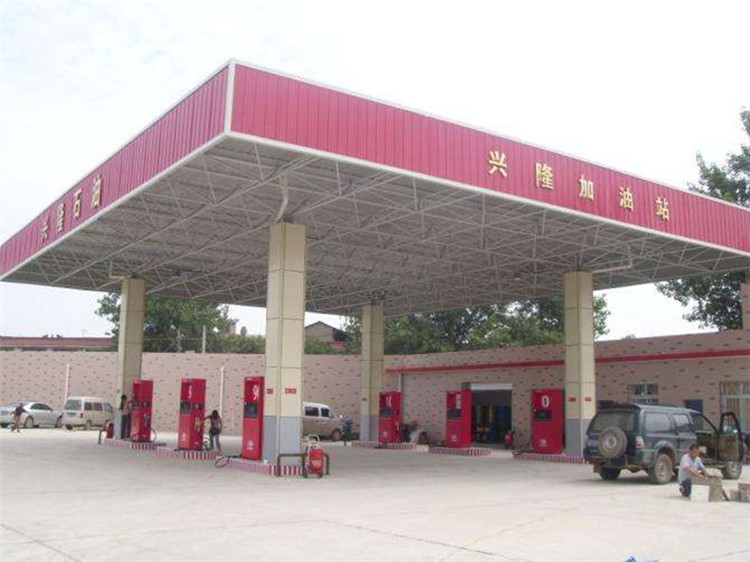 长乐加油站钢结构网架案例9